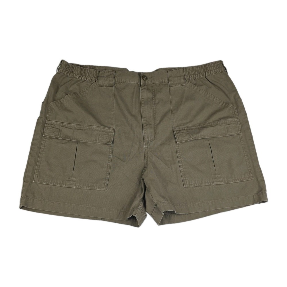 Cabelas Shorts Mens 44 Green Canvas Cargo Utility Hiking Rugged Gorpcore Casual